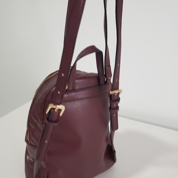 GUESS Quilted Burgundy Mini Backpack - Picture 7 of 14
